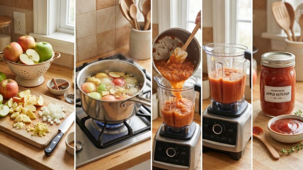 Apple ketchup making steps