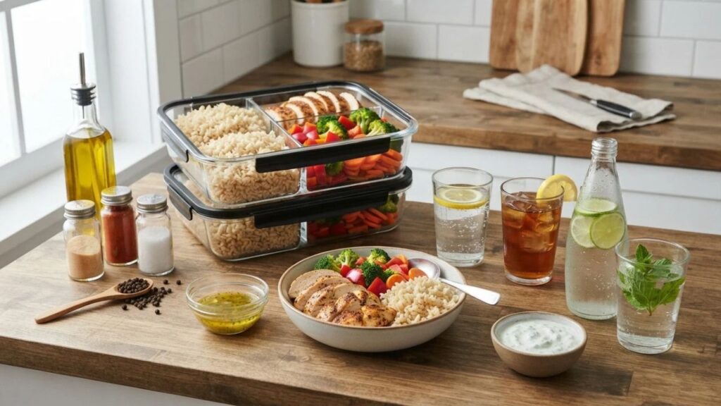 Chicken brown rice bowls