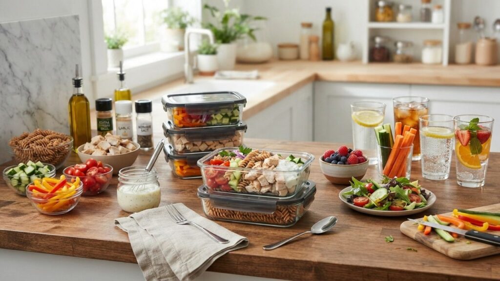 _Chicken pasta salad meal
