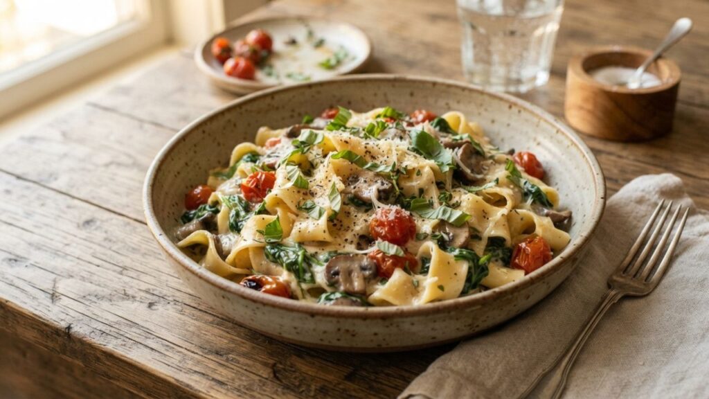 Creamy raw cheese pasta