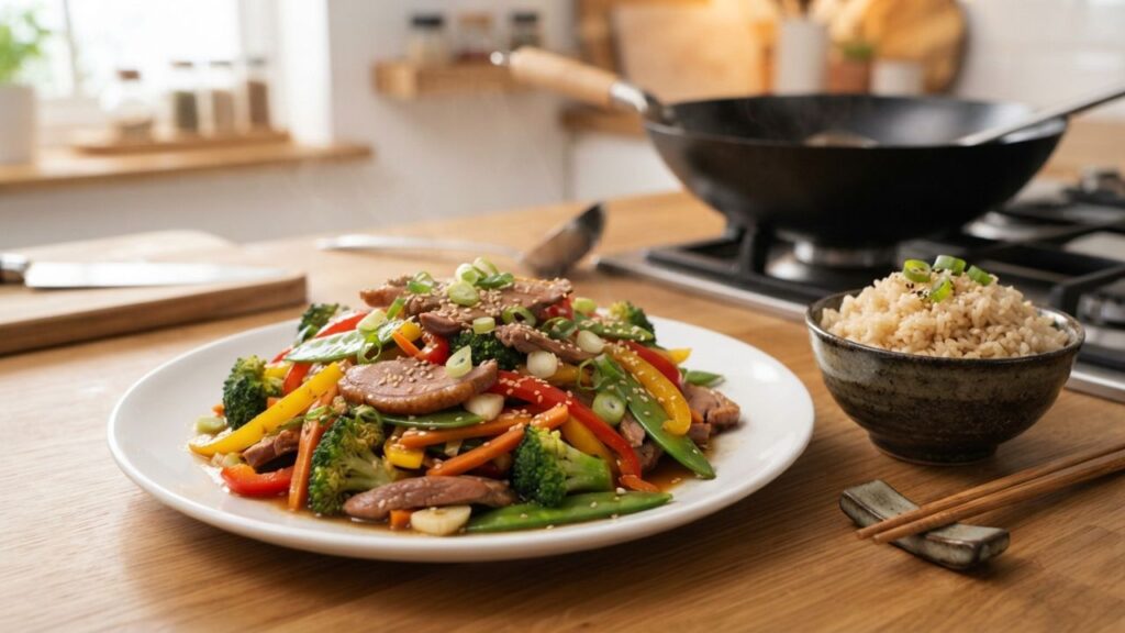 _Duck vegetable stir-fry
