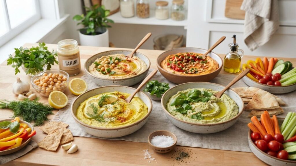 Four low-sodium hummus recipes