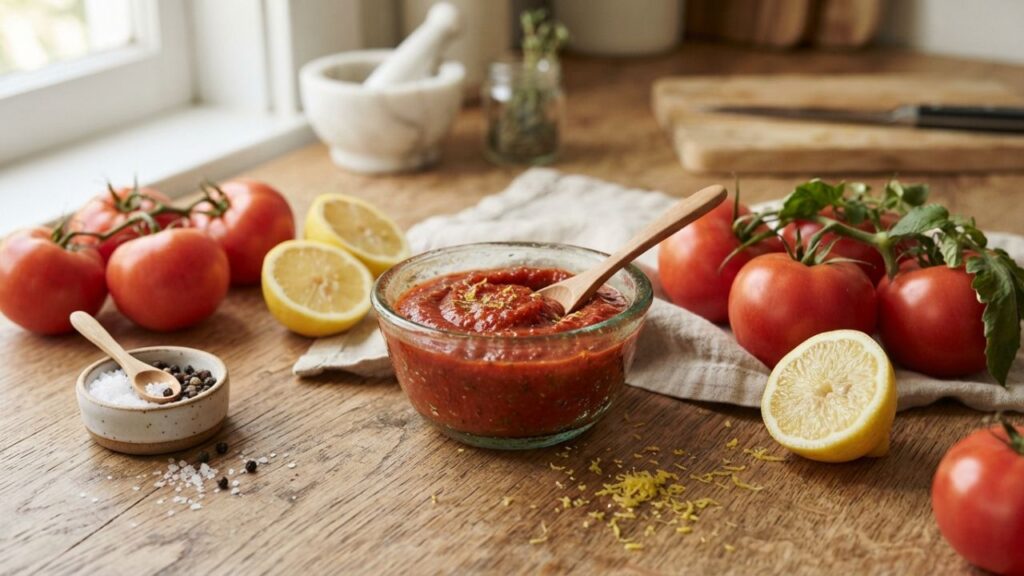  Lemon ketchup with tomatoes
