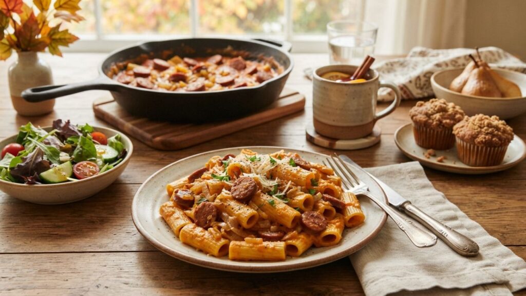 Goldmeat Calabresa pumpkin pasta