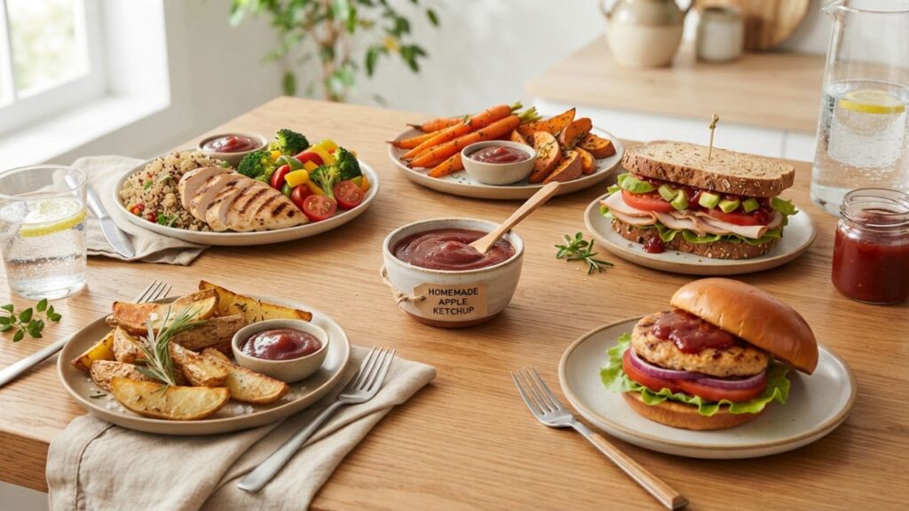Healthy apple ketchup serving ideas