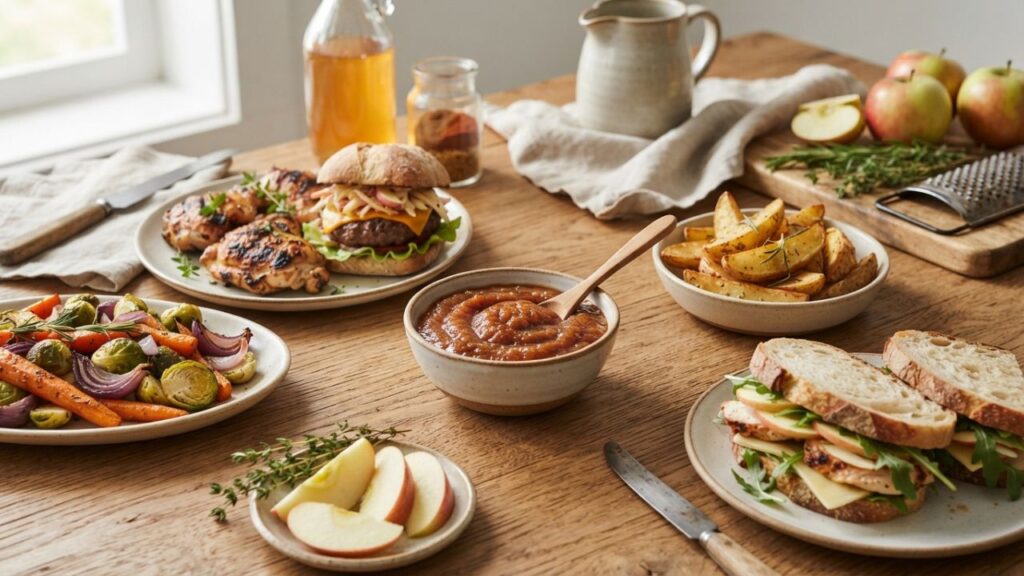 Homemade apple ketchup meal