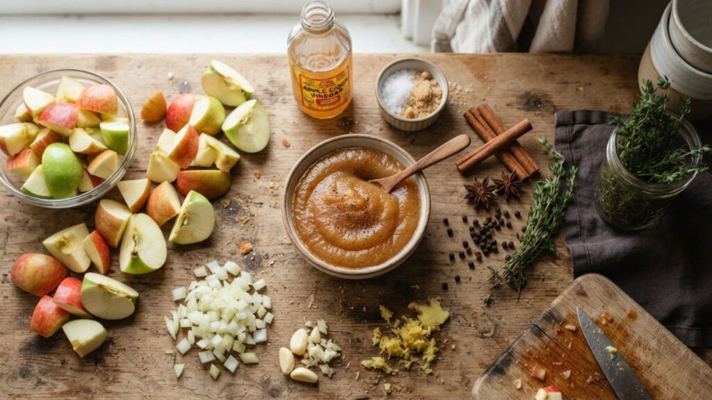 Homemade apple ketchup sauce