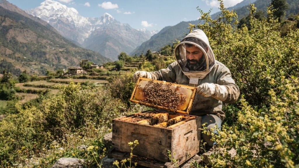 Honey production process
