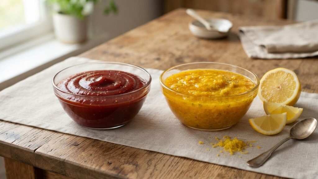 _Lemon and traditional ketchup