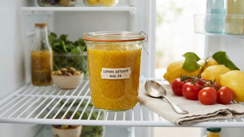 Lemon ketchup storage jar
