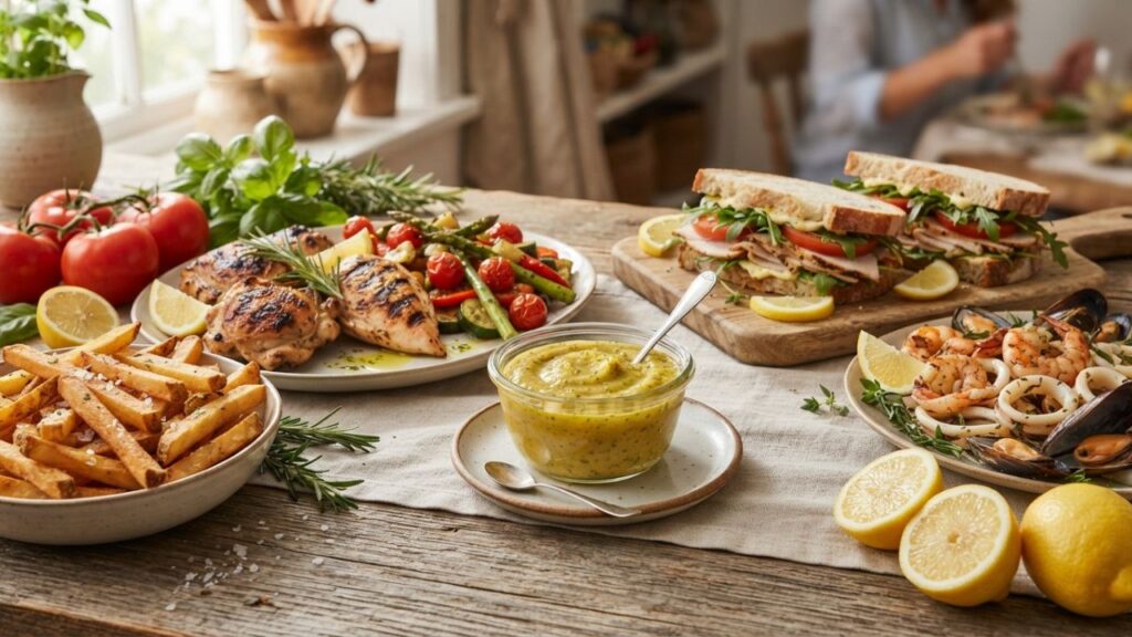 Lemon ketchup with meals