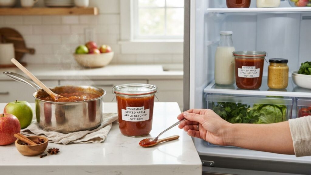Proper apple ketchup storage