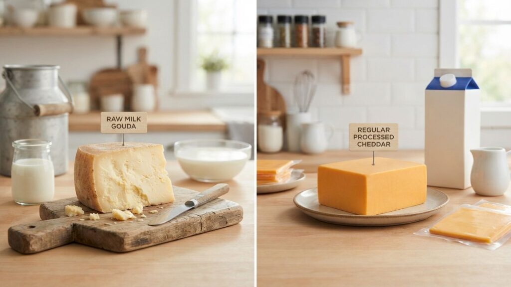 Raw cheese comparison chart