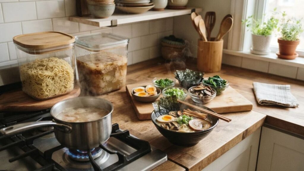 Store and reheat ramen