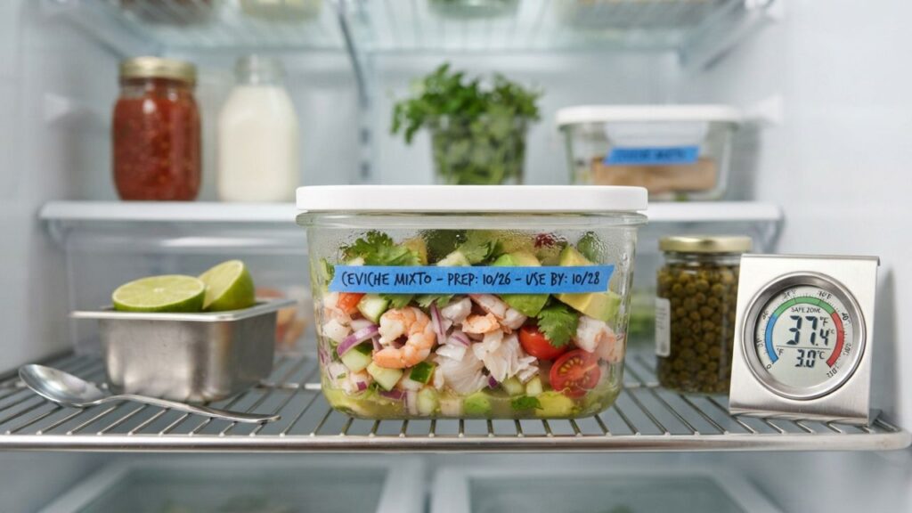 _Stored Mexican ceviche safely