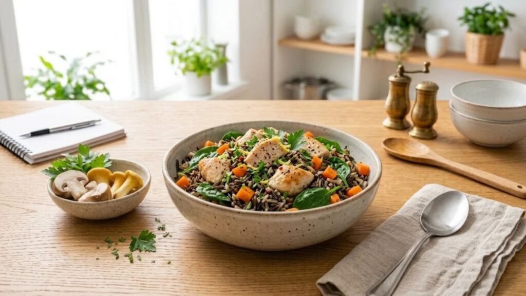 Chicken wild rice bowl