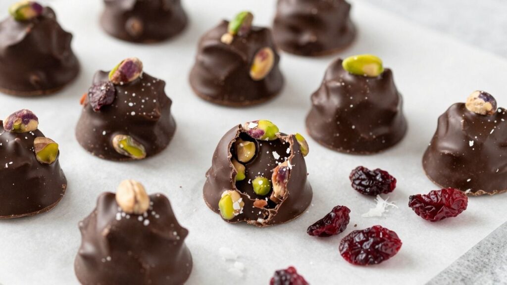 Chocolate pistachio clusters