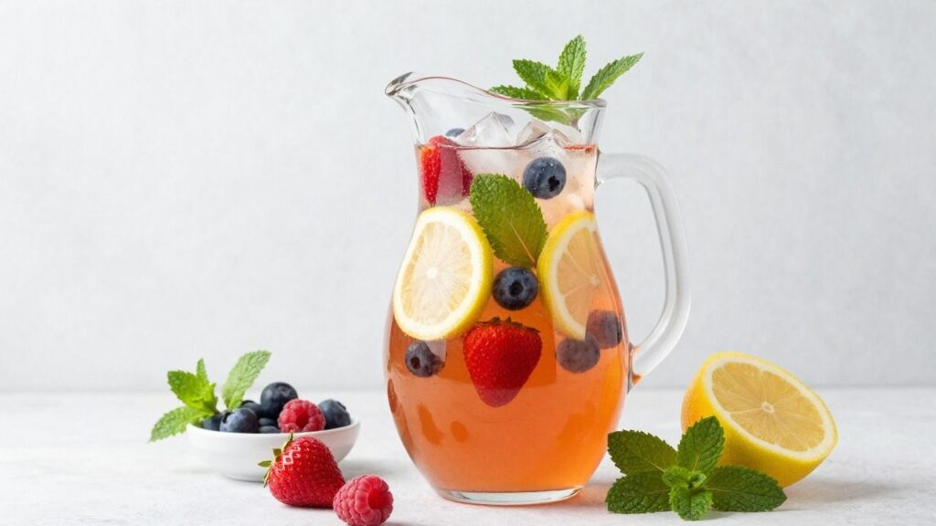 berry mint Pimms drink
