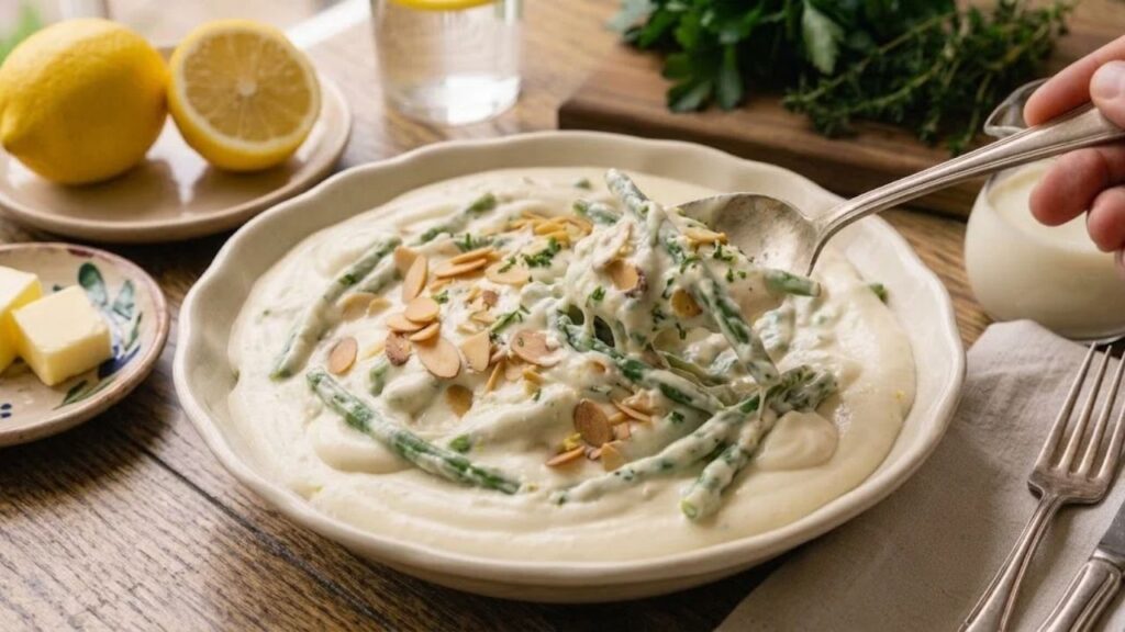 Creamy Parmesan green beans