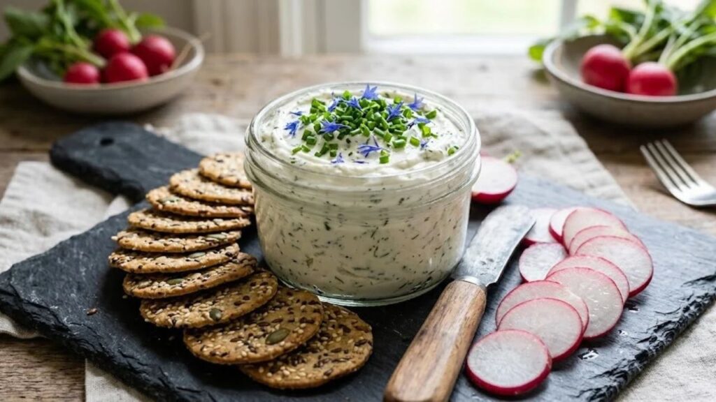 Creamy herb cheese spread