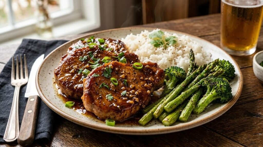Honey garlic pork chops