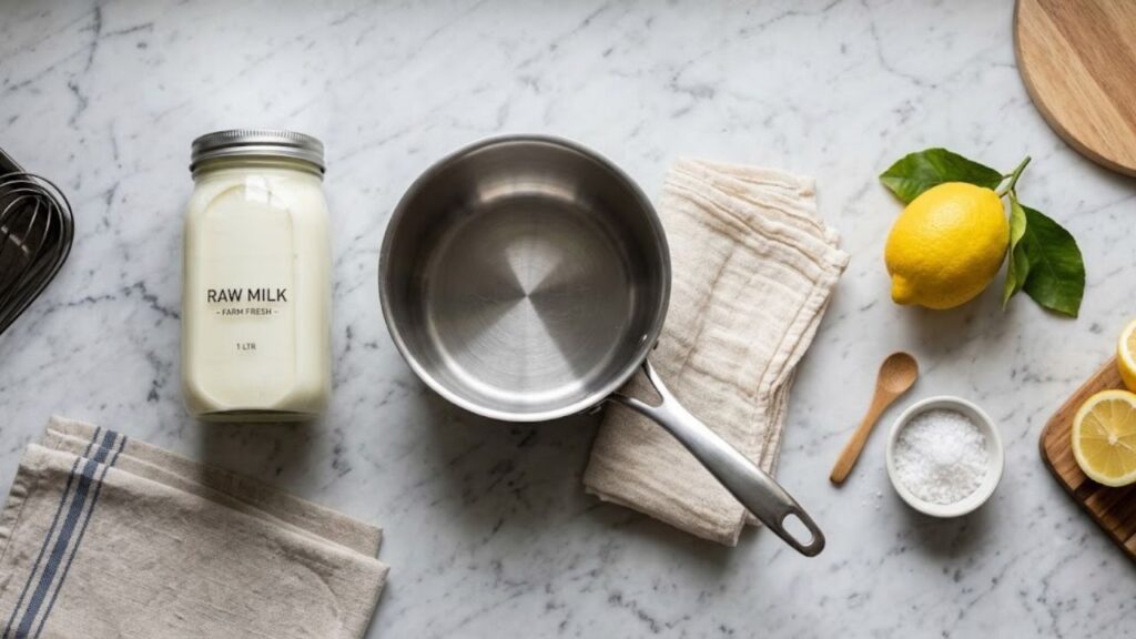 Raw milk cheese prep