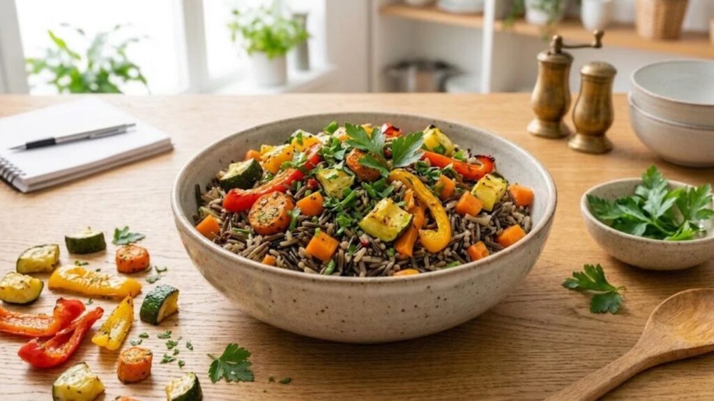 Roasted vegetable wild rice
