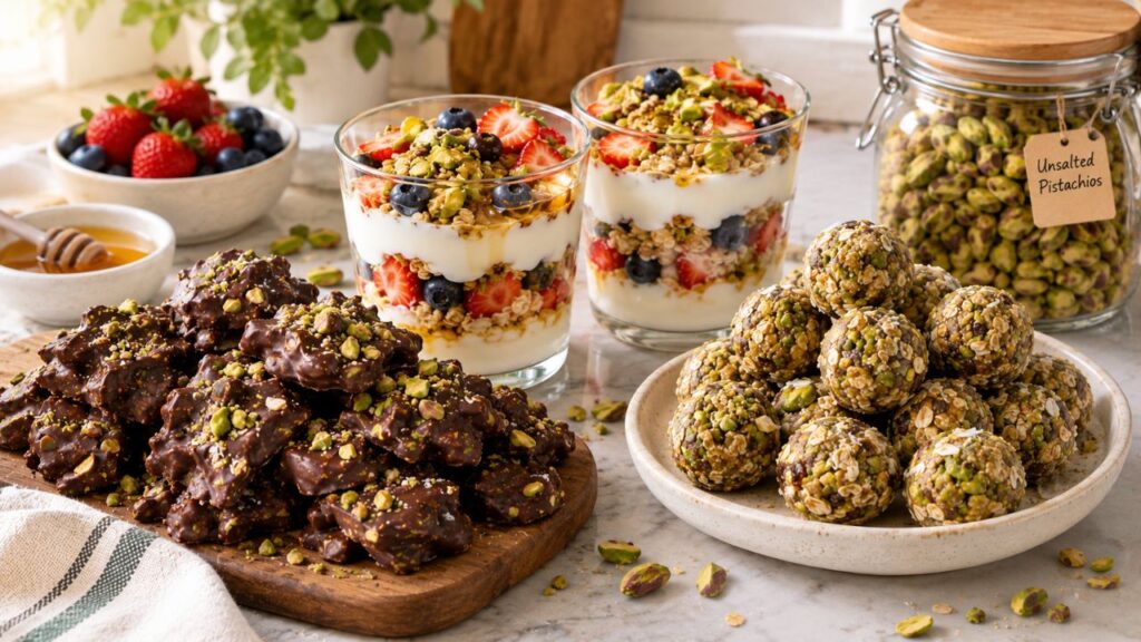 Homemade unsalted pistachio treats
