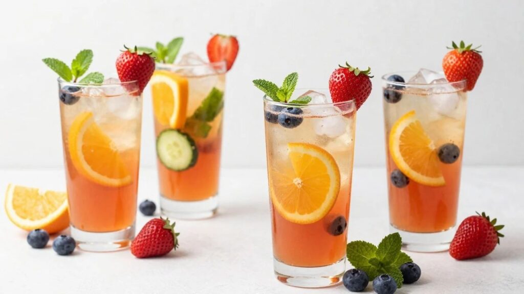refreshing fruity Pimms drinks
