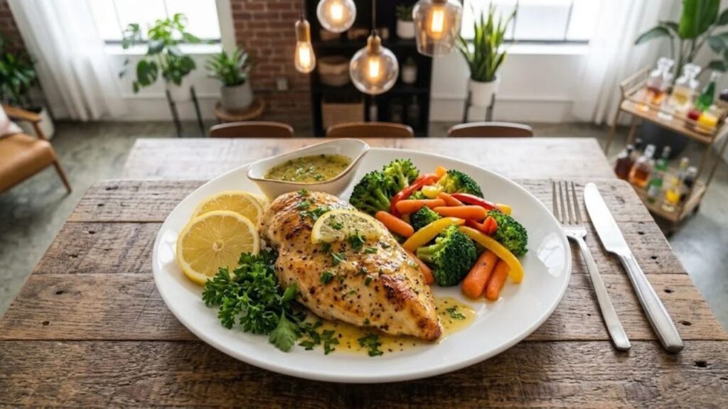 _lemon herb chicken dish