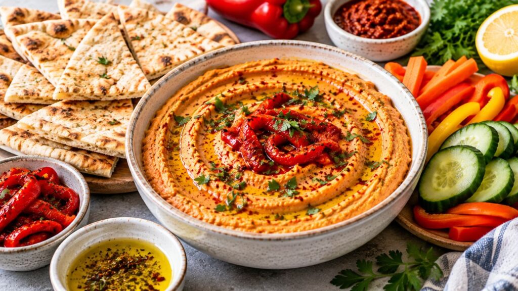roasted pepper harissa hummus
