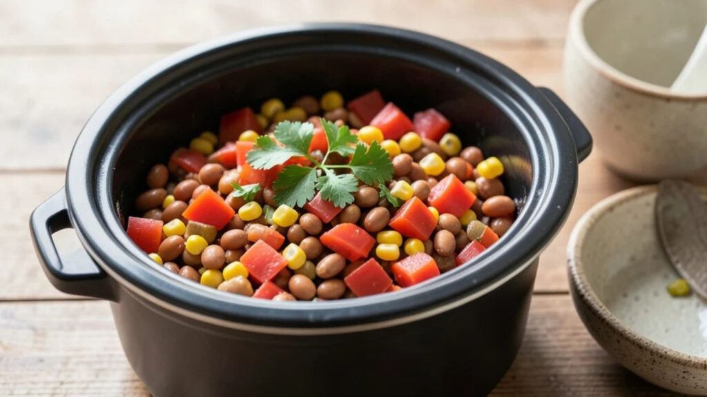 Beans and vegetable crockpot