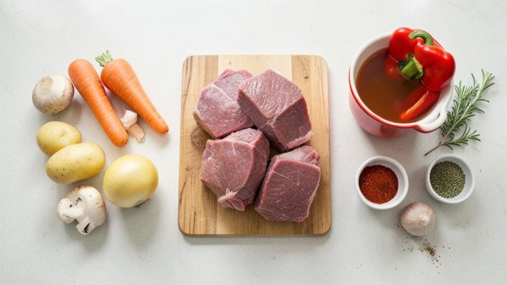 Beef Stew Preparation Ingredients