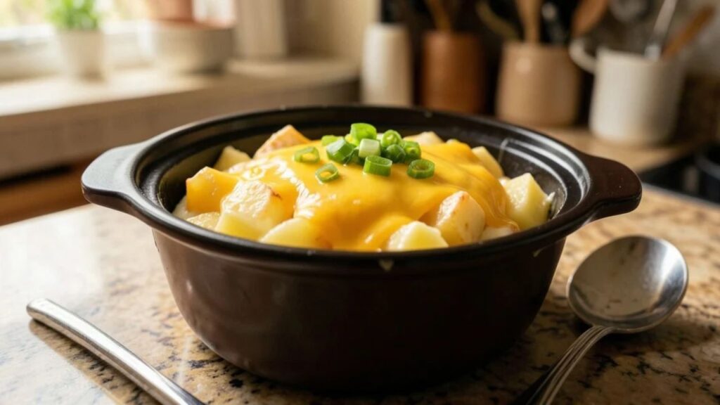 Cheesy mini crockpot potatoes