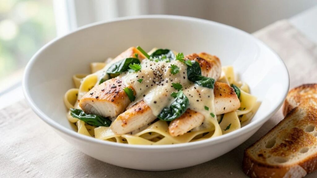 Creamy Garlic Chicken Noodles