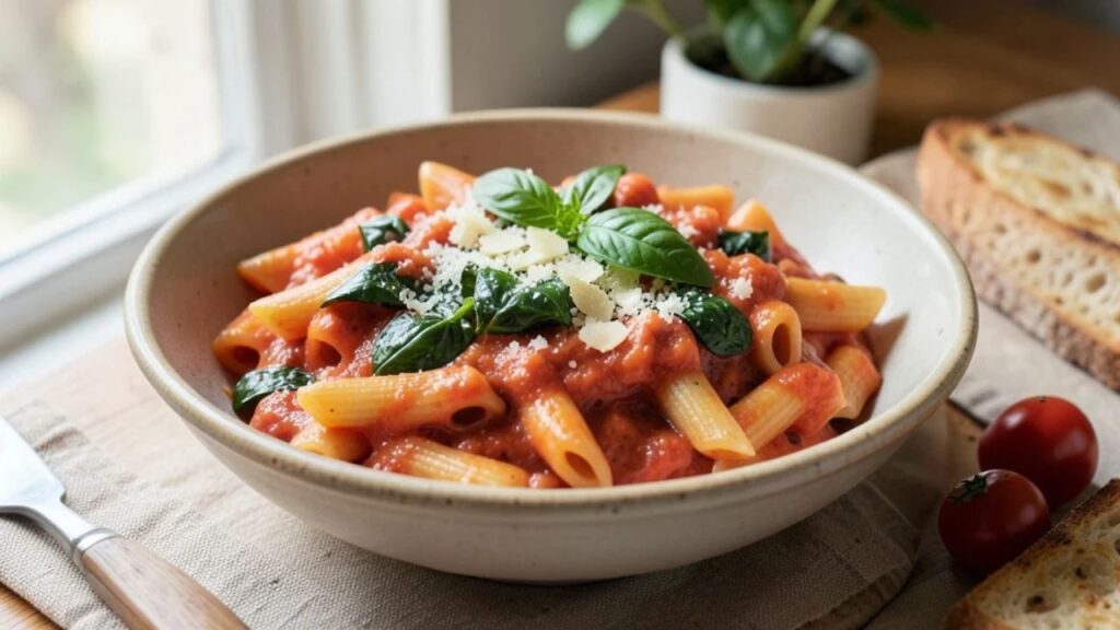 Creamy Tomato Spinach Pasta