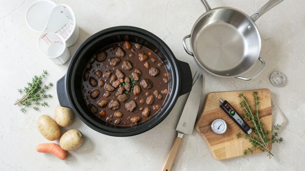 Slow Cooker Beef Stew Tools
