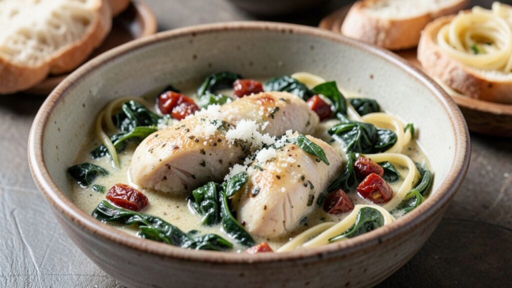 _Tuscan Chicken Spinach Tomato Sauce